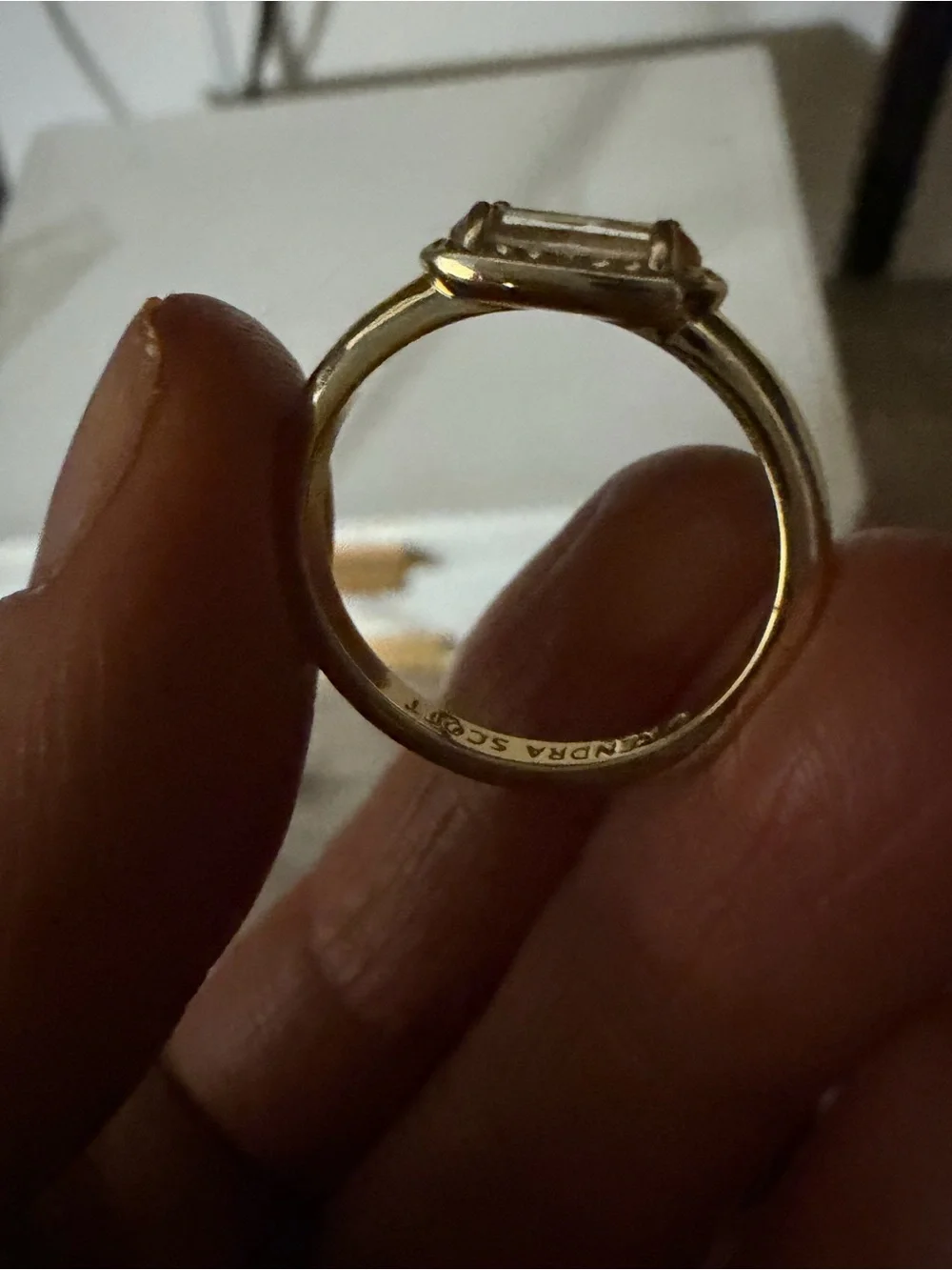 Kendra Scott Gold Horizontal Bar Ring with Pavé